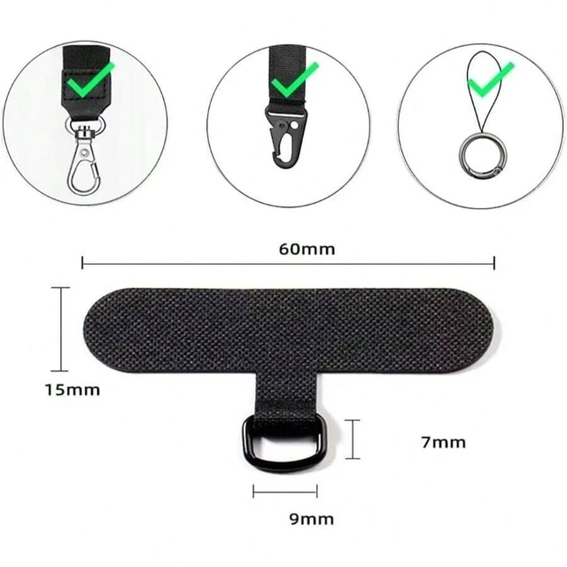 Alt view image 6 of 7 - Bks 6 Pack Universal Phone Lanyard Tether Straps No Adhesive Mobile Case Strap for All Smartphones Black