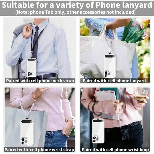 Alt view image 7 of 7 - Bks 6 Pack Universal Phone Lanyard Tether Straps No Adhesive Mobile Case Strap for All Smartphones Black