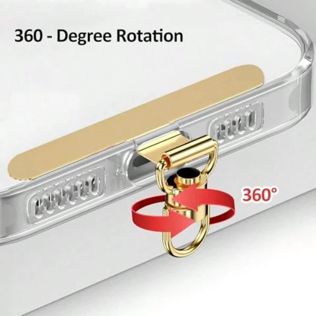 Alt view image 6 of 7 - Bks 360 Rotatable Metal Phone Tether Tab for iPhone Lanyard Replacement Part Fits All Full Cases