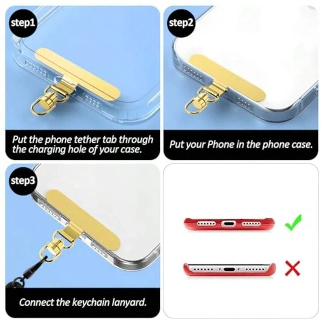 Alt view image 7 of 7 - Bks 360 Rotatable Metal Phone Tether Tab for iPhone Lanyard Replacement Part Fits All Full Cases