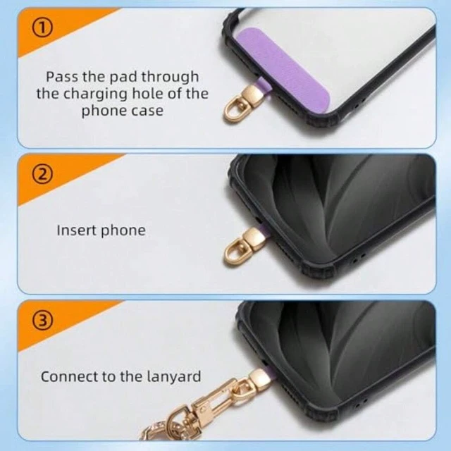 Alt view image 7 of 7 - Bks Cell Phone Tether Tab Lanyard Replacement for iPhone Crossbody Strap Durable Nylon Secure Grip Easy Attachment