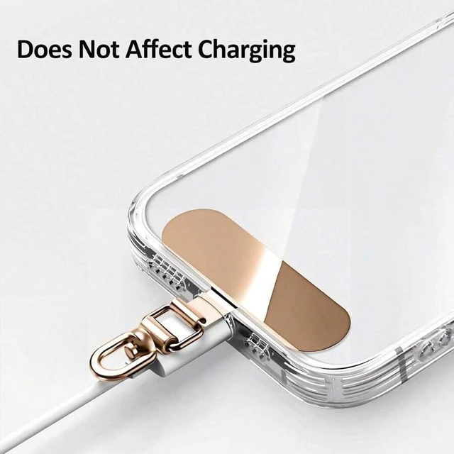 Alt view image 4 of 7 - Bks Alloy Lanyard Patch Handlebar Phone Mount 360 Rotatable Metal Tether Tab for Full Cases Spring Gift