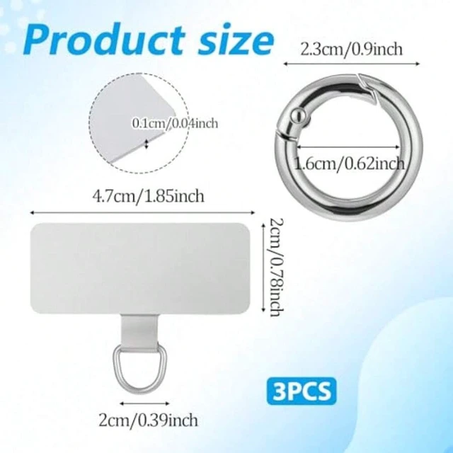Alt view image 3 of 7 - Bks 3pcs Stainless Steel Phone Ring Holder Stand Universal Cellphone Lanyard Pad Replacement Part for Most Full Coverage Cases
