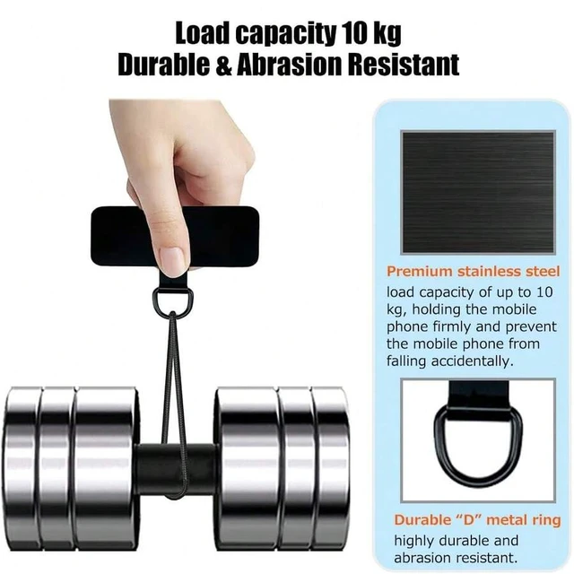 Alt view image 3 of 7 - Bks Phone Lanyard Tab 2pcs Stainless Steel Tether Replacement Without Adhesive Universal for Cell Phone