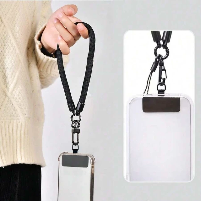 Alt view image 6 of 7 - Bks Phone Lanyard Tab 2pcs Stainless Steel Tether Replacement Without Adhesive Universal for Cell Phone