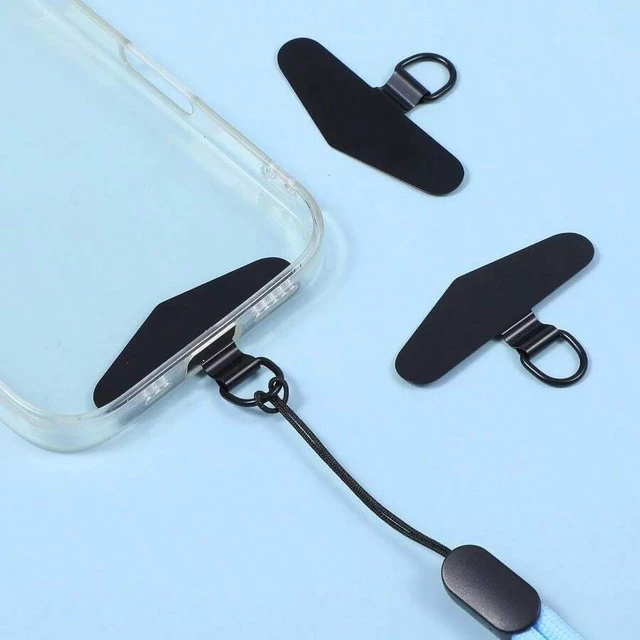 Alt view image 4 of 7 - Bks 4PCS Black Metal Phone Tether Tabs Universal Lanyard Patches for Smartphones Safety Strap