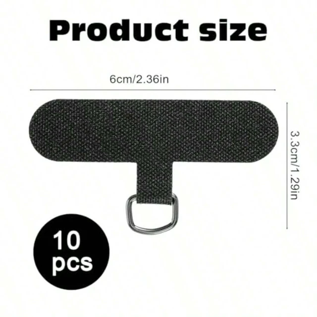 Alt view image 3 of 7 - Bks 10 Pack Adjustable Phone Ring Holder Stand Universal Cellphone Lanyard Patch Cord Cloth Anti-Theft Tab for All Smartphones