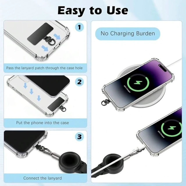 Alt view image 6 of 7 - Bks Black Alloy Anti-Theft Phone Tether Retractable Steel Line Lanyard With Locking Carabiner For Outdoor Hiking Skiing Climbing