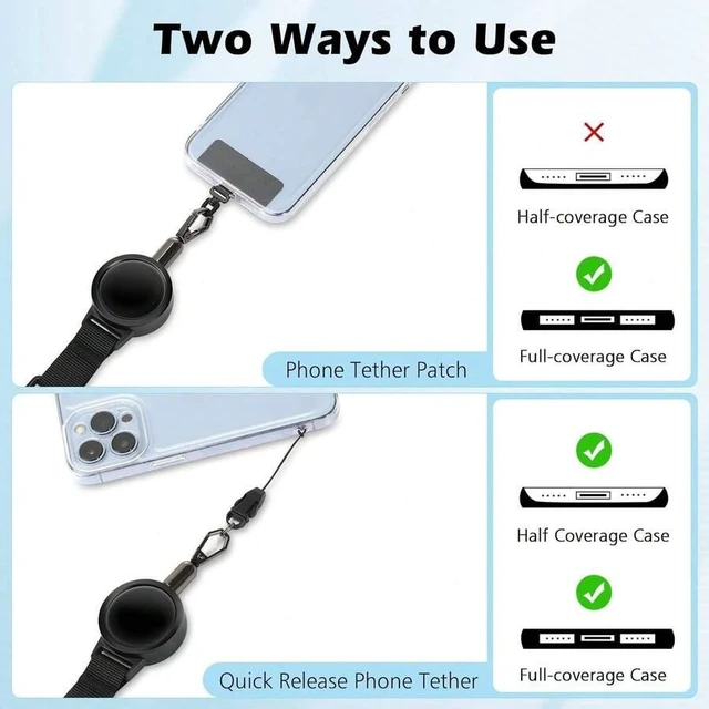Alt view image 7 of 7 - Bks Black Alloy Anti-Theft Phone Tether Retractable Steel Line Lanyard With Locking Carabiner For Outdoor Hiking Skiing Climbing