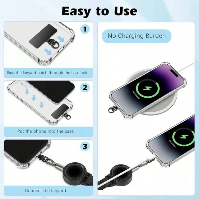 Alt view image 6 of 7 - Bks Black Alloy Anti-Theft Phone Tether Retractable Steel Line With Locking Carabiner And Metal 360° Tab For Outdoor Skiing Hiking Climbing Fishing