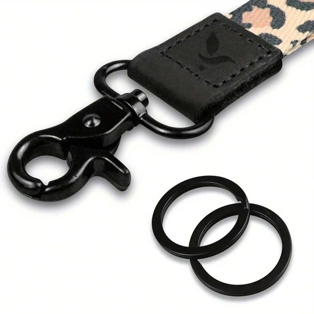 Alt view image 4 of 6 - Bks Mobile Phone Lanyard Wrist Strap Black Leopard Pattern Keychain Rope for Wallet Keys Compatible with Android and Most Smartphones