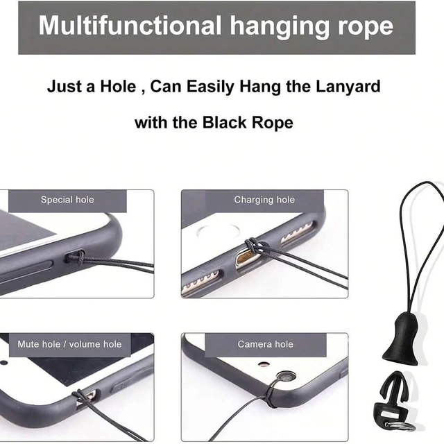 Alt view image 6 of 6 - Bks Mobile Phone Lanyard Wrist Strap Black Leopard Pattern Keychain Rope for Wallet Keys Compatible with Android and Most Smartphones