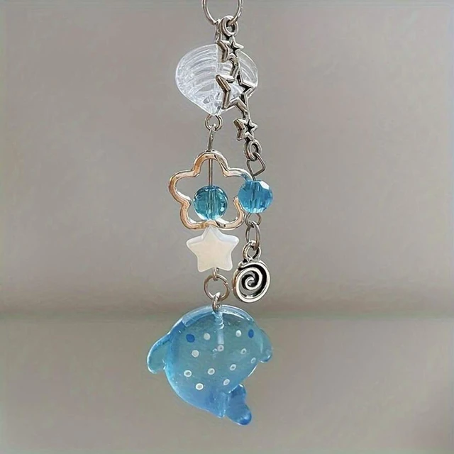Alt view image 2 of 7 - Bks Ocean Dolphin Phone Lanyard Plastic Bead Keychain Cute Shark Pendant Wrist Strap Compatible With Android And Most Smartphones