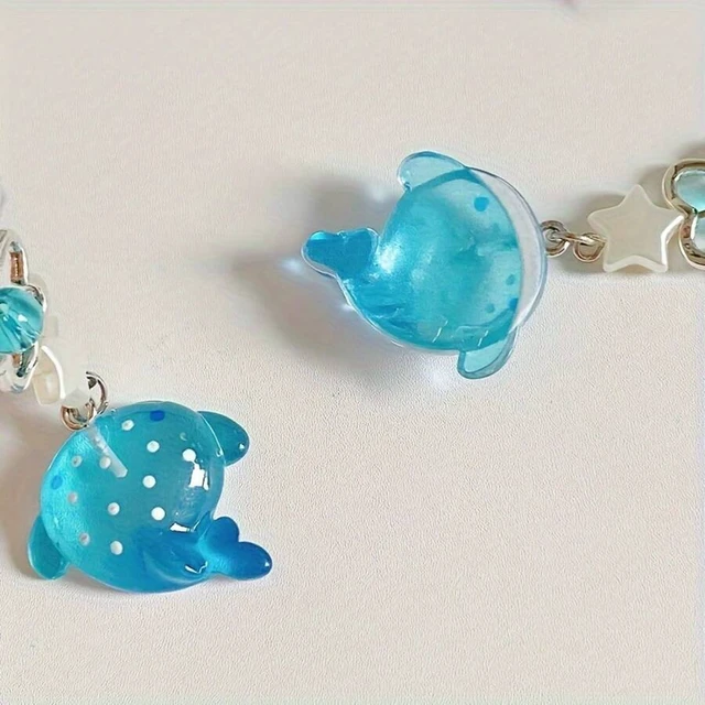 Alt view image 4 of 7 - Bks Ocean Dolphin Phone Lanyard Plastic Bead Keychain Cute Shark Pendant Wrist Strap Compatible With Android And Most Smartphones