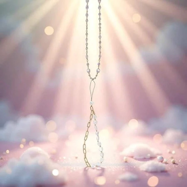 Alt view image 5 of 7 - Bks Gold Metal Chain Phone Lanyard with Faux Pearl Beads Universal Anti-Loss Wrist Strap Keychain Decor