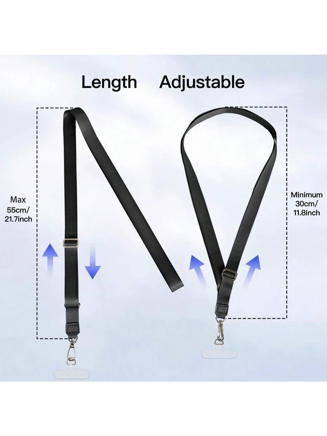 Alt view image 3 of 7 - Bks 1pcs Adjustable Phone Lanyard 21.65 Inch Neck Strap Anti-Theft Crossbody Clip For Secure Smartphone Carrying