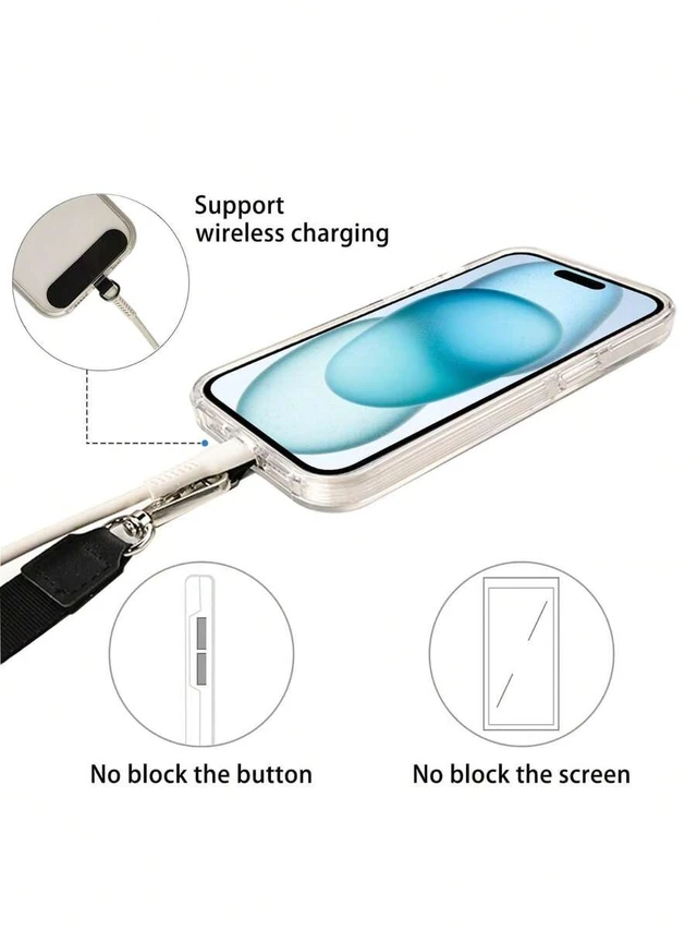 Alt view image 5 of 7 - Bks 1pcs Adjustable Phone Lanyard 21.65 Inch Neck Strap Anti-Theft Crossbody Clip For Secure Smartphone Carrying
