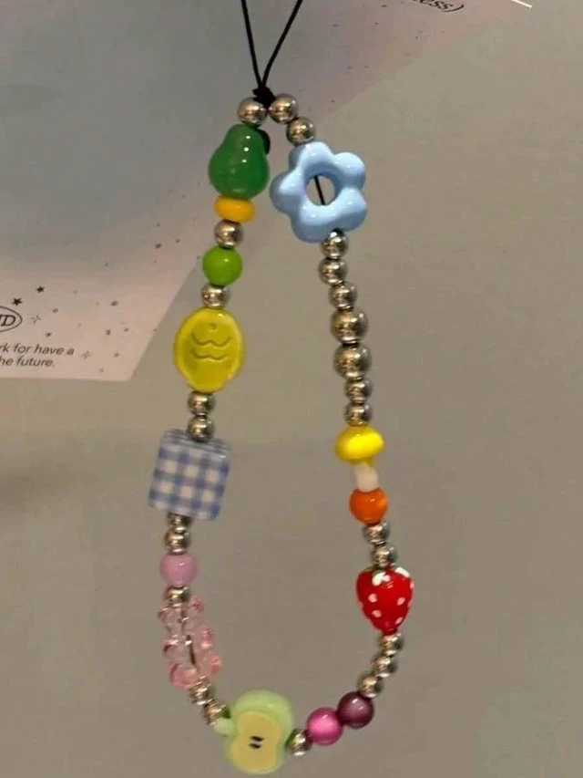 Alt view image 2 of 5 - Bks Colorful Beaded Phone Lanyard Y2K Flower Fish Strawberry Design Short Strap for Earphones Backpack Camera Pendant Spring Gift