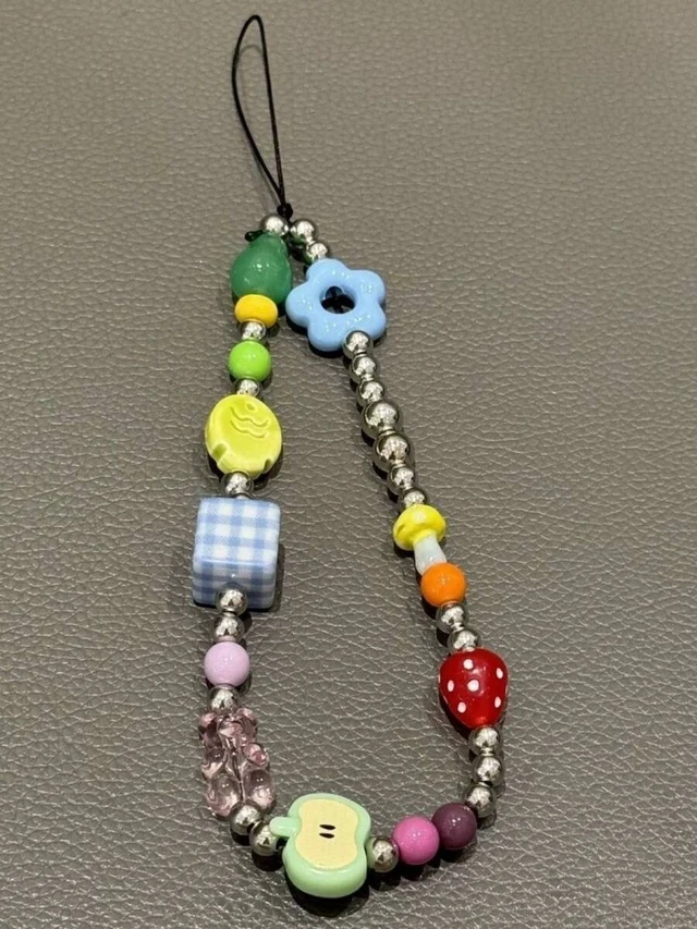 Alt view image 3 of 5 - Bks Colorful Beaded Phone Lanyard Y2K Flower Fish Strawberry Design Short Strap for Earphones Backpack Camera Pendant Spring Gift
