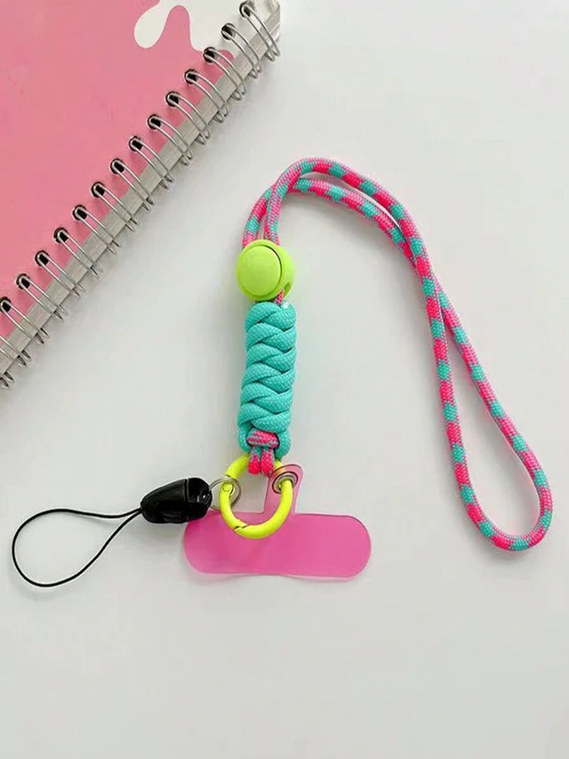 Alt view image 2 of 6 - Bks Multicolor Phone Lanyard Wrist Strap, Adjustable Anti-Lost Sturdy Keychain USB Holder Gift Charm for Mother Family Friends