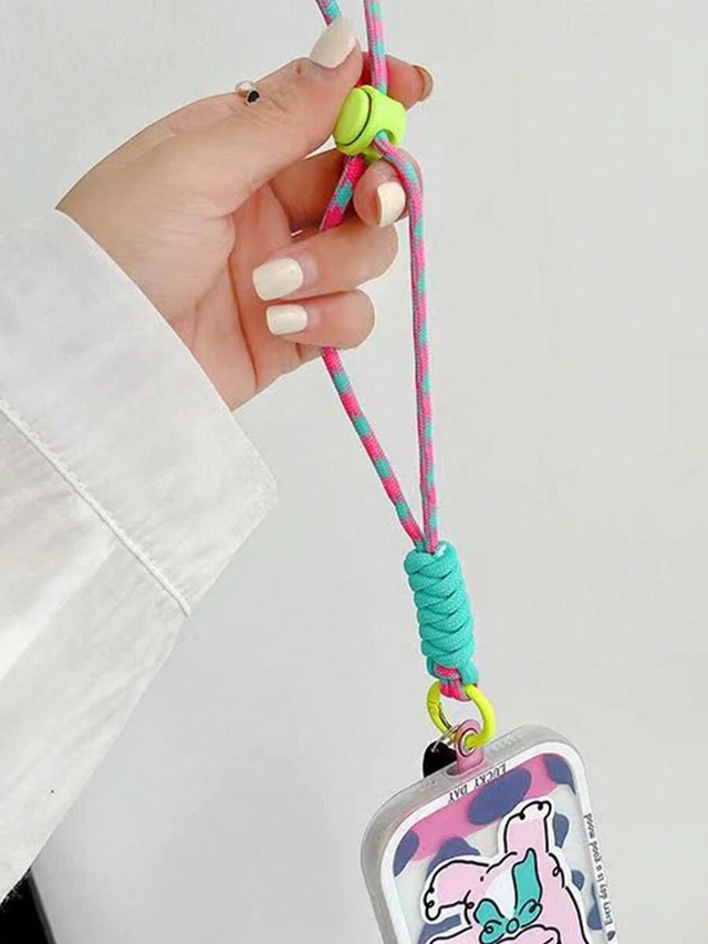 Alt view image 3 of 6 - Bks Multicolor Phone Lanyard Wrist Strap, Adjustable Anti-Lost Sturdy Keychain USB Holder Gift Charm for Mother Family Friends
