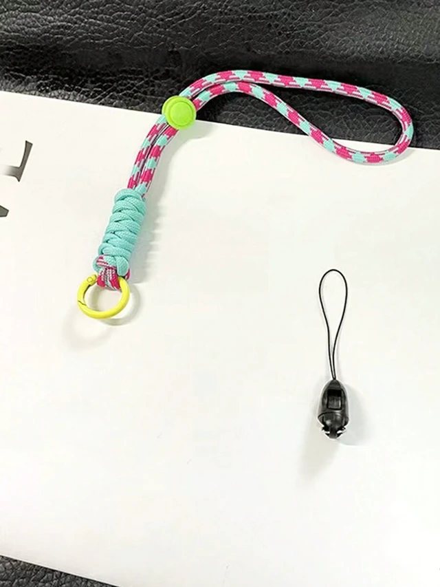 Alt view image 5 of 6 - Bks Multicolor Phone Lanyard Wrist Strap, Adjustable Anti-Lost Sturdy Keychain USB Holder Gift Charm for Mother Family Friends