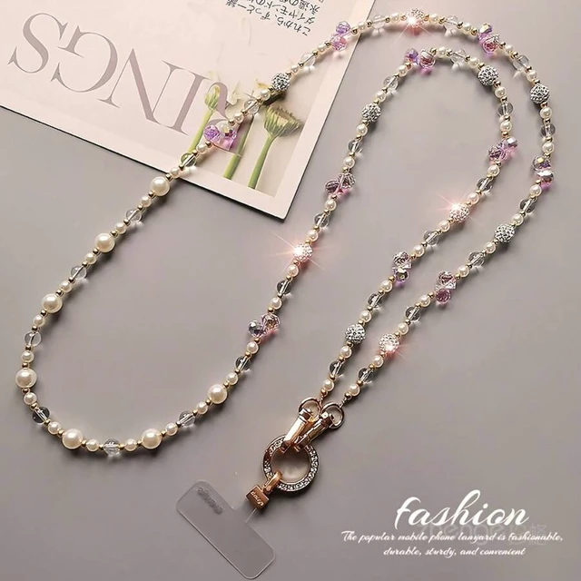 Alt view image 3 of 7 - Bks Phone Lanyard Long Exquisite Sparkling Beaded Chain For Women Anti-Lost Messenger Style