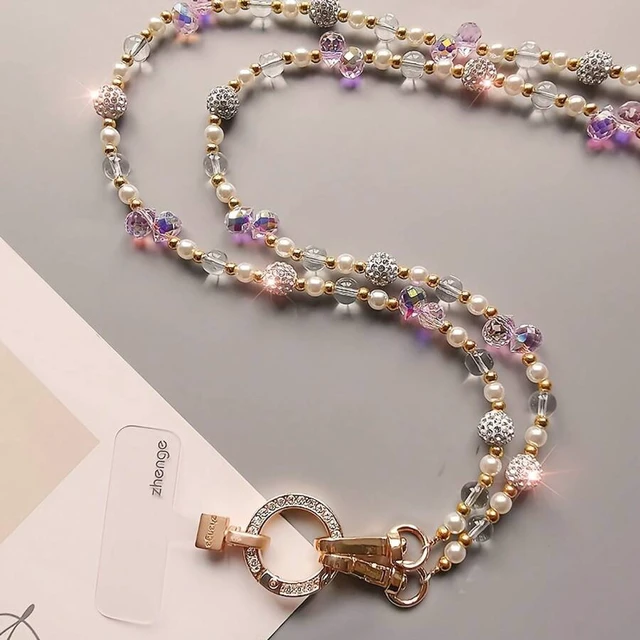 Alt view image 5 of 7 - Bks Phone Lanyard Long Exquisite Sparkling Beaded Chain For Women Anti-Lost Messenger Style