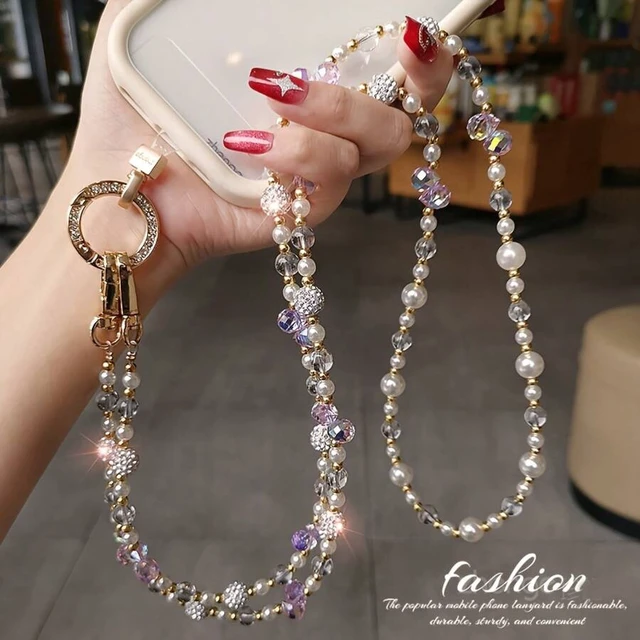 Alt view image 6 of 7 - Bks Phone Lanyard Long Exquisite Sparkling Beaded Chain For Women Anti-Lost Messenger Style