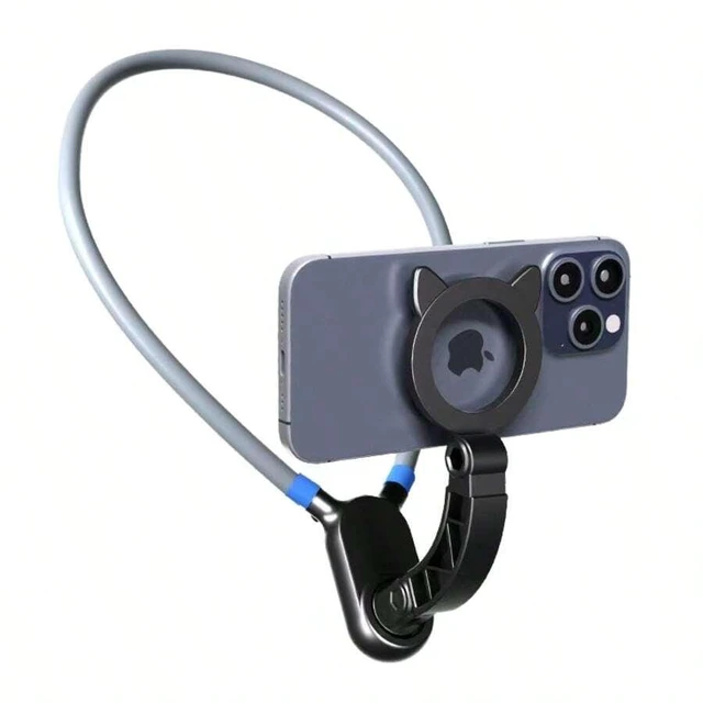 Alt view image 2 of 7 - Bks Magnetic Neck Mount For Phones Hand Free POV Vlog Selfie Holder Chest Strap Video Recording Compatible With iPhone Android