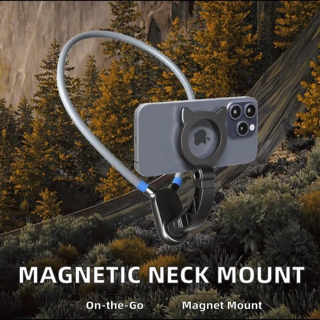 Alt view image 3 of 7 - Bks Magnetic Neck Mount For Phones Hand Free POV Vlog Selfie Holder Chest Strap Video Recording Compatible With iPhone Android