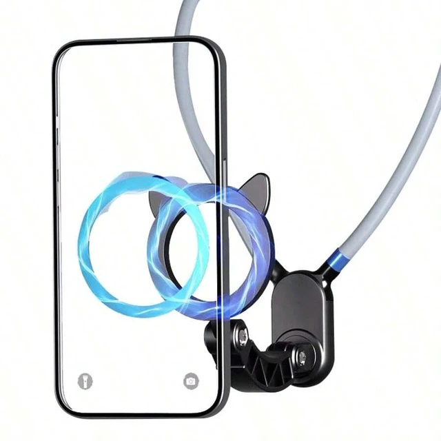 Alt view image 7 of 7 - Bks Magnetic Neck Mount For Phones Hand Free POV Vlog Selfie Holder Chest Strap Video Recording Compatible With iPhone Android
