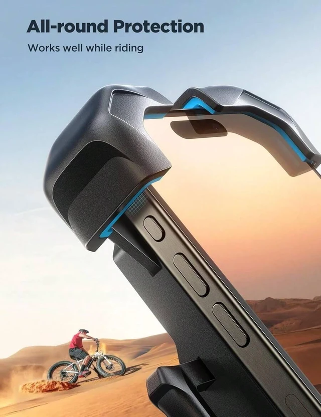 Alt view image 4 of 7 - Bks Motorcycle Phone Mount 1s Auto Lock Anti-Shake 360° Rotation Quick Install Handlebar Holder for iPhone Android