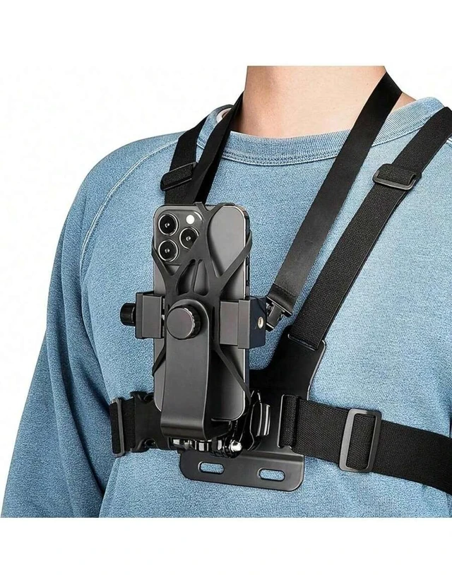 Main image of Bks Universal Chest Harness Mount With Shockproof Rope For Action Cameras And Smartphones Adjustable Strap For Cycling Running