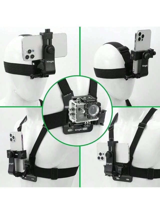 Alt view image 4 of 7 - Bks Universal Chest Harness Mount With Shockproof Rope For Action Cameras And Smartphones Adjustable Strap For Cycling Running
