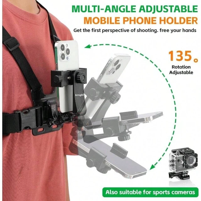 Alt view image 7 of 7 - Bks Universal Chest Harness Mount With Shockproof Rope For Action Cameras And Smartphones Adjustable Strap For Cycling Running
