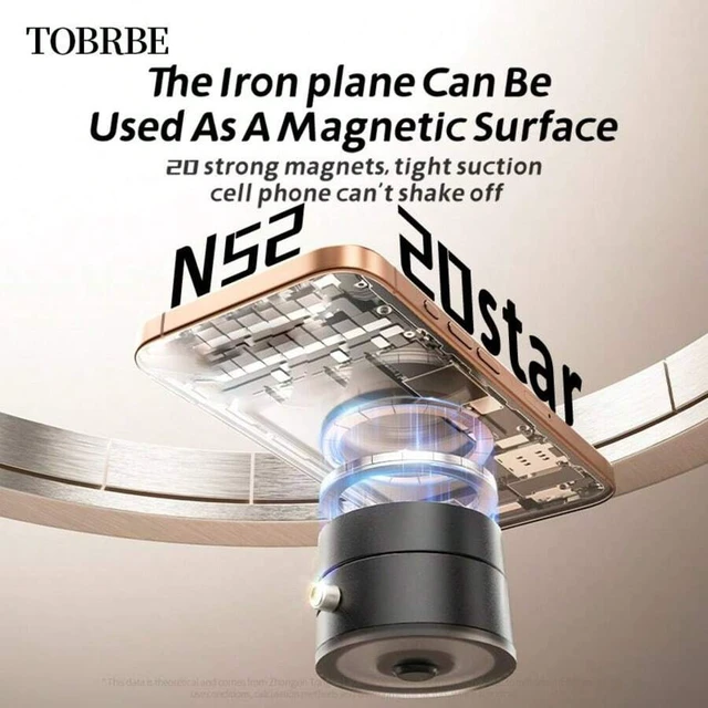 Alt view image 5 of 7 - Bks Magnetic Desktop Car Phone Stand, 360 Rotatable Foldable Holder, Super N52 Magnetism, No Charging Required, Compatible with iPhone Android