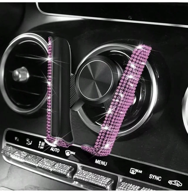 Alt view image 4 of 5 - Bks Pink Crystal Rhinestone Car Phone Holder 360 Adjustable Dash Vent Windshield Mount Universal Smartphone Stand For Driving Navigation