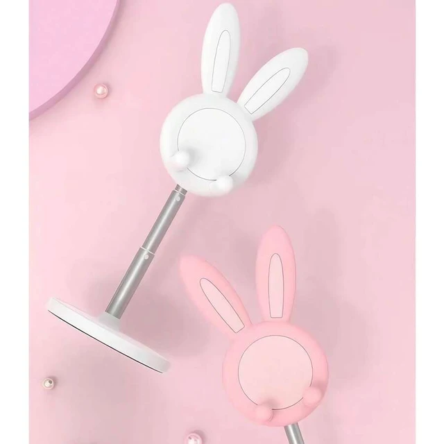 Alt view image 5 of 6 - Bks 2Pcs Adjustable Desktop Phone Holder Stand with Bunny Ears Design for iPhone Android Devices
