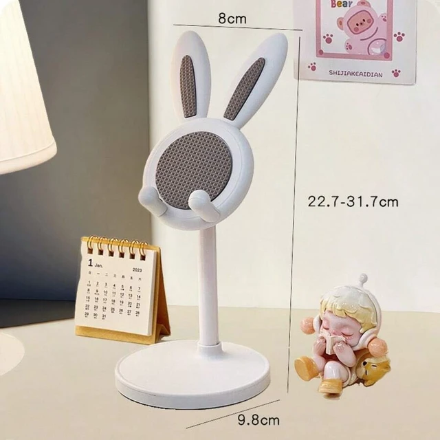 Alt view image 6 of 6 - Bks 2Pcs Adjustable Desktop Phone Holder Stand with Bunny Ears Design for iPhone Android Devices