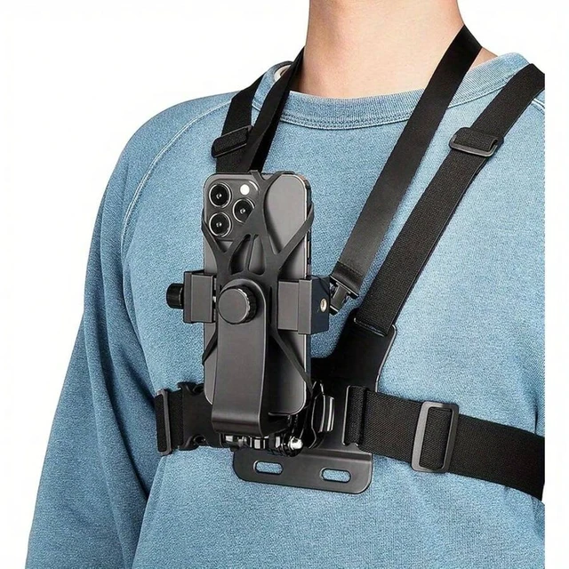Alt view image 2 of 7 - Bks Adjustable Universal Chest Strap for Action Cameras, Compatible with GoPro iPhone Insta360, ABS Material for Vlogging Cycling Fishing