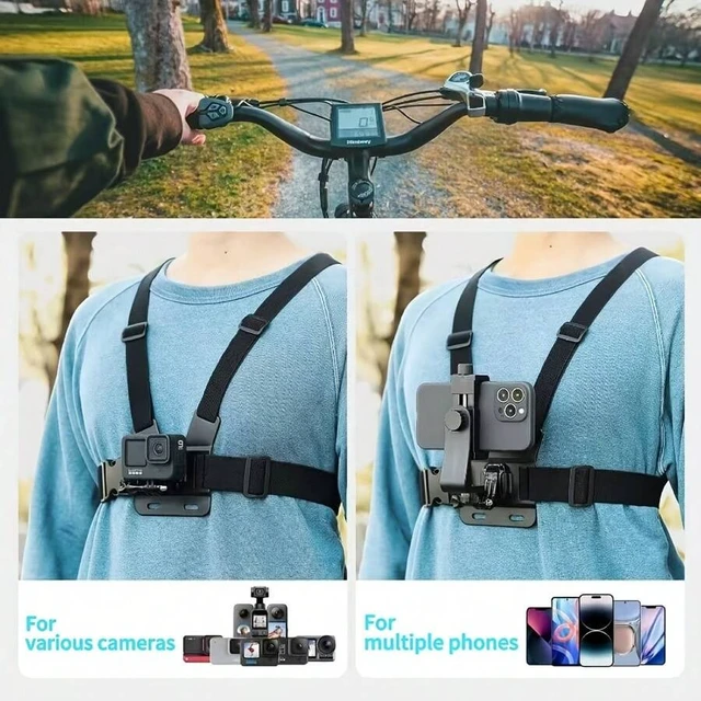 Alt view image 3 of 7 - Bks Adjustable Universal Chest Strap for Action Cameras, Compatible with GoPro iPhone Insta360, ABS Material for Vlogging Cycling Fishing