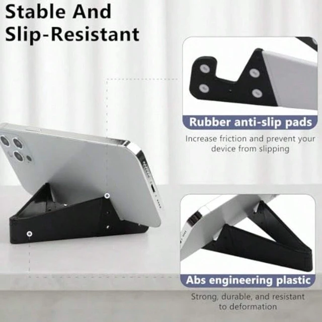 Alt view image 4 of 7 - Bks 4-Pack Portable Foldable Phone Stand Desktop Holder Travel Kickstand Mount for iPhone Android iPad Kindle