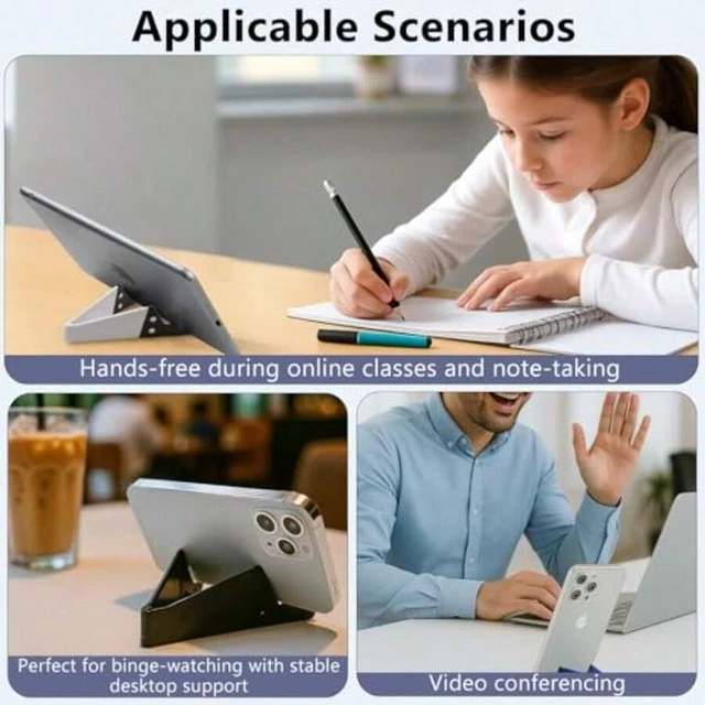 Alt view image 5 of 7 - Bks 4-Pack Portable Foldable Phone Stand Desktop Holder Travel Kickstand Mount for iPhone Android iPad Kindle