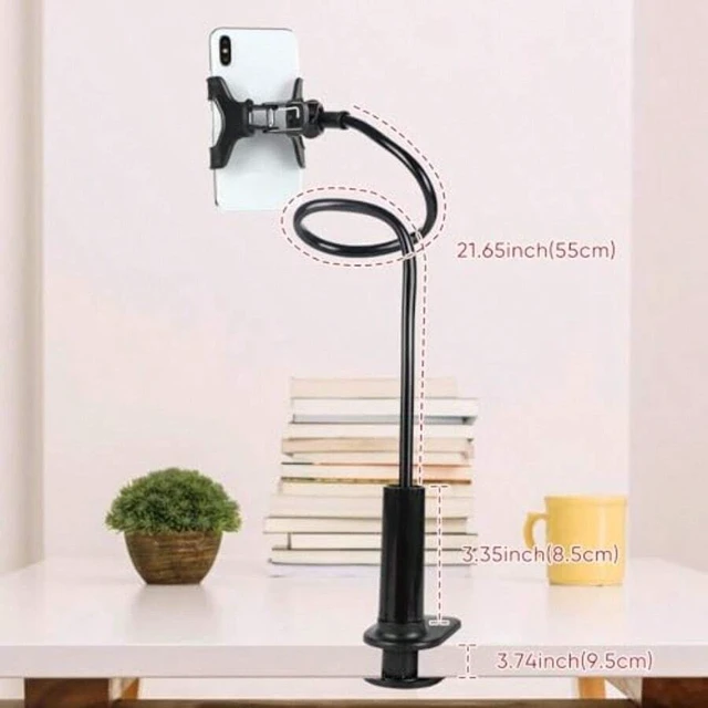Alt view image 4 of 7 - Bks Gooseneck Cell Phone Holder Universal Lazy Bracket Mobile Phone Clip Stand 360 Degree Rotation Flexible Long Arm Phone Mount For Desk Bedroom Office Mobile Cell Phone Stand For 4.0-7.0''