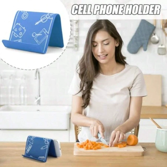 Alt view image 5 of 7 - Bks Flexible Airplane Phone Holder Stand for Travel Plane Desk Treadmill Hotel Universal Smartphone Tablet Device Blue