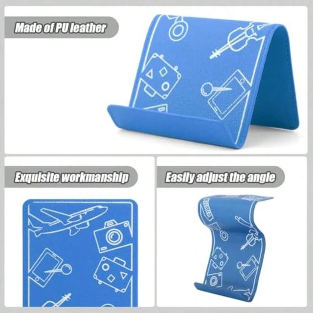 Alt view image 4 of 7 - Bks Flexible Airplane Phone Holder Stand for Travel Plane Desk Treadmill Hotel Universal Smartphone Tablet Device Blue