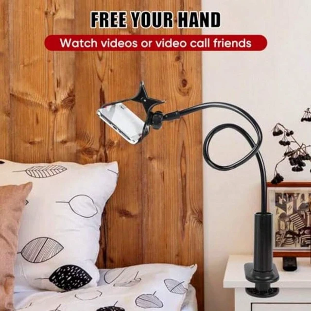 Alt view image 7 of 7 - Bks Gooseneck Cell Phone Holder Universal Lazy Bracket Mobile Phone Clip Stand 360 Degree Rotation Flexible Long Arm Phone Mount For Desk Bedroom Office Mobile Cell Phone Stand For 4.0-7.0''