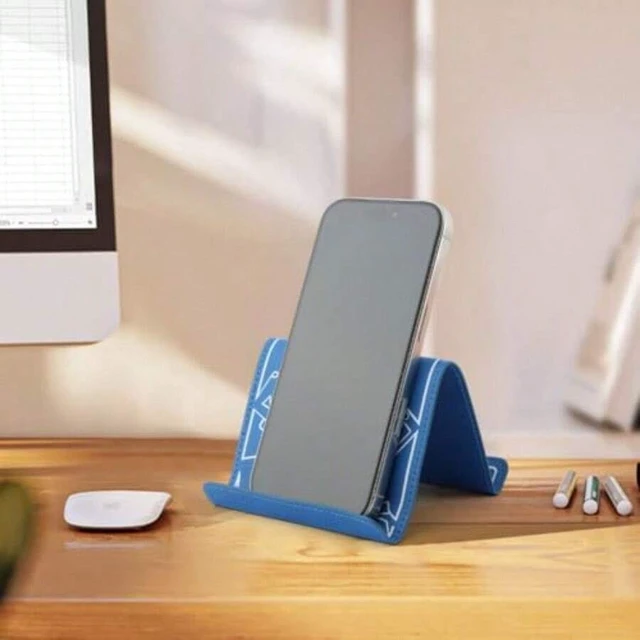 Alt view image 6 of 7 - Bks Flexible Airplane Phone Holder Stand for Travel Plane Desk Treadmill Hotel Universal Smartphone Tablet Device Blue