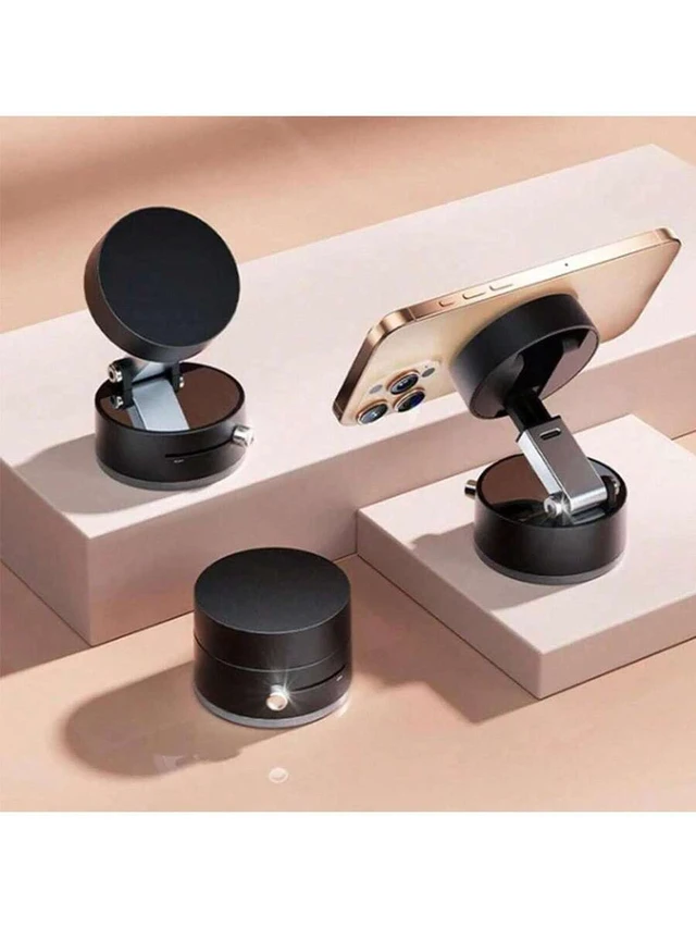 Alt view image 2 of 7 - Bks Double-Sided Vacuum Suction Cup Bracket - 360 Rotatable Foldable Strong Adsorption Non-Punching Mobile Phone Tablet Kitchen Tool Holder Compatible With iPhone Android